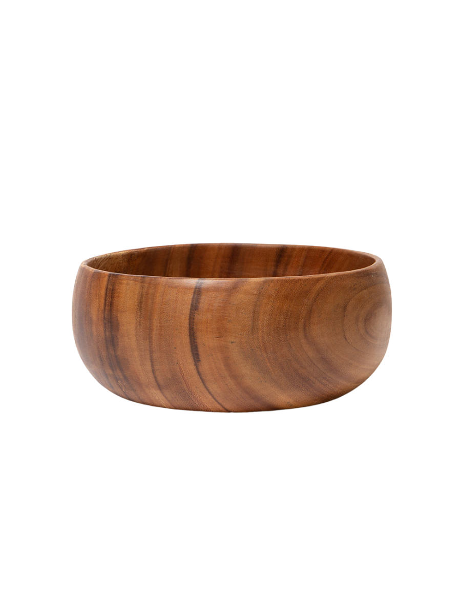 Acacia Wood Rounded Salad Bowl