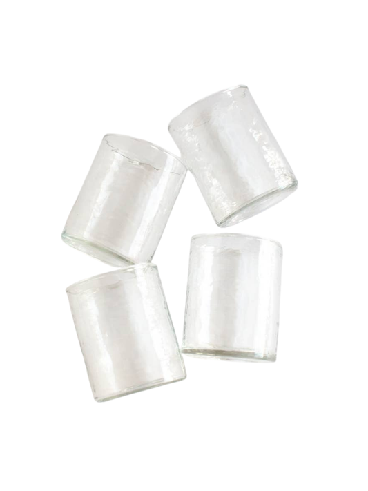 Handblown Hammered Glasses Clear