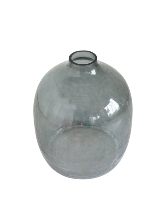 Hebron Handblown Hammered Glass Blue Gray