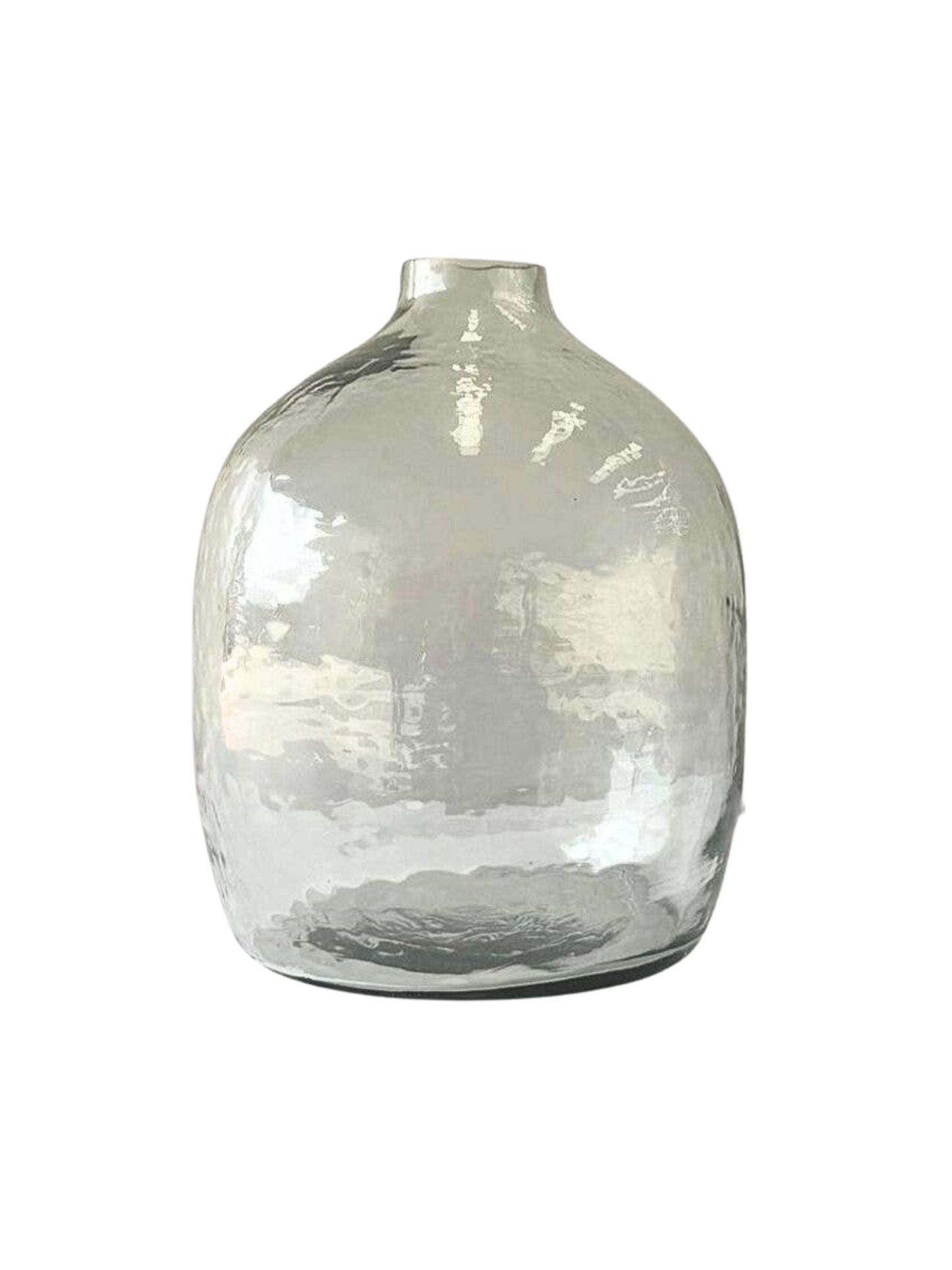 Hebron Handblown Hammered Glass Vases Clear
