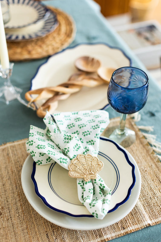 (Set of 4) Seashell Napkin Ring: Natural