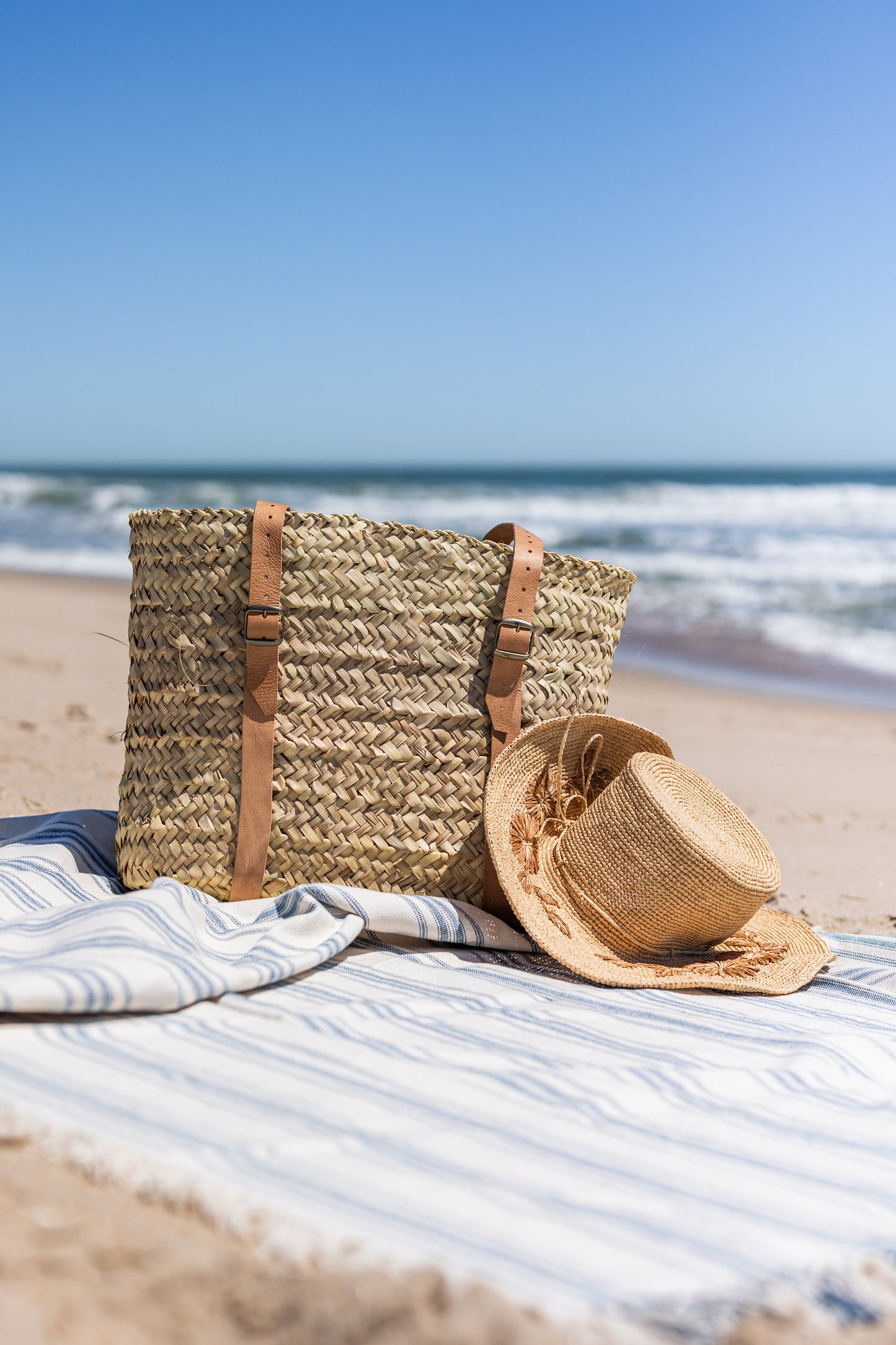 Palm Leaf Backpack Basket