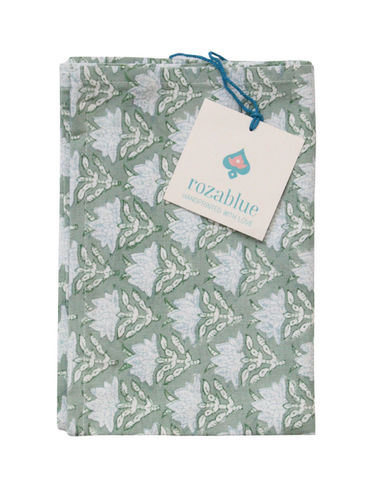 Dusty Rose Green Tea Towel