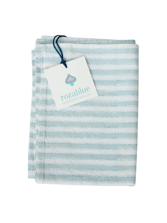 Sky Gray Striped Tea Towel