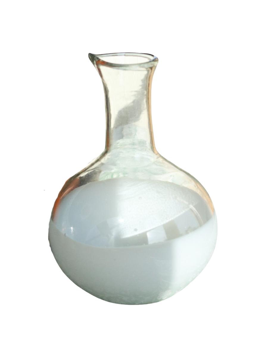 Handblown Glass Carafe White Base