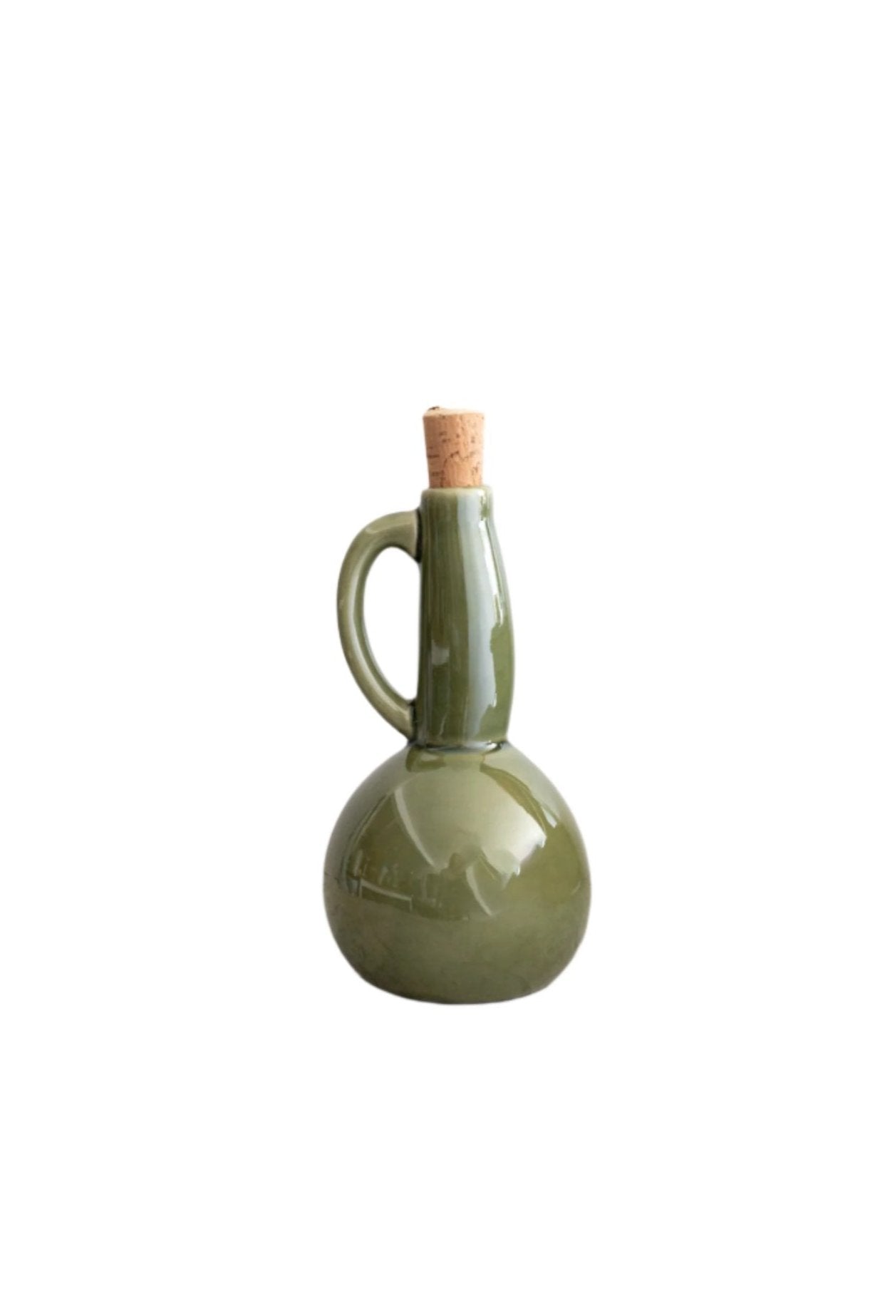 Dadasi Green Stoneware Olive Oil Bottle