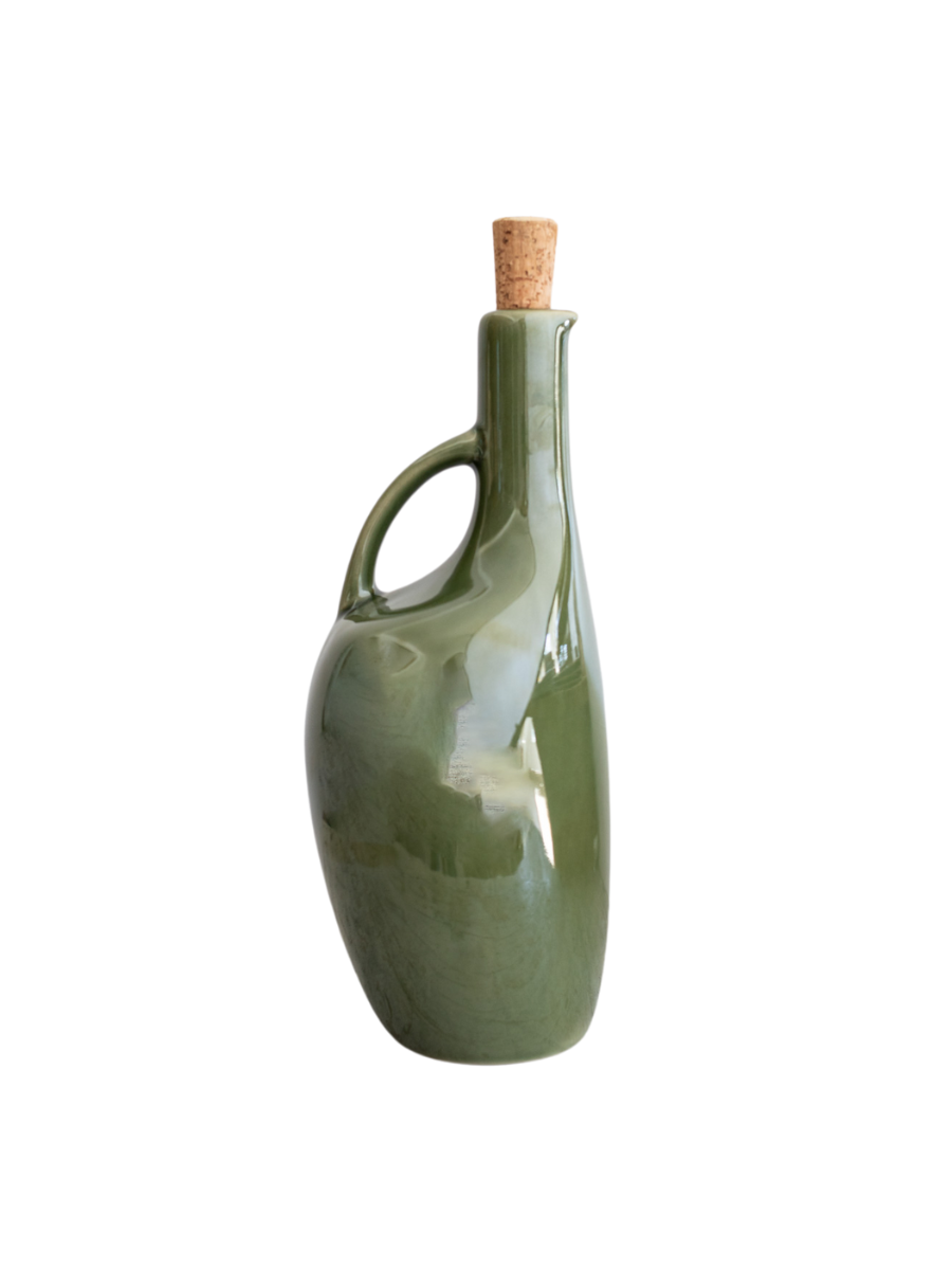 Canard Green Stoneware Olive Oil Bottle