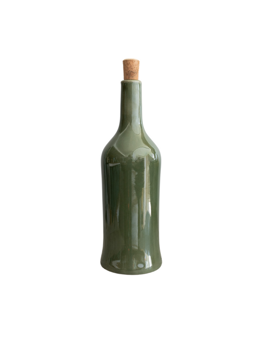 Brutto Green Stoneware Olive Oil Bottle