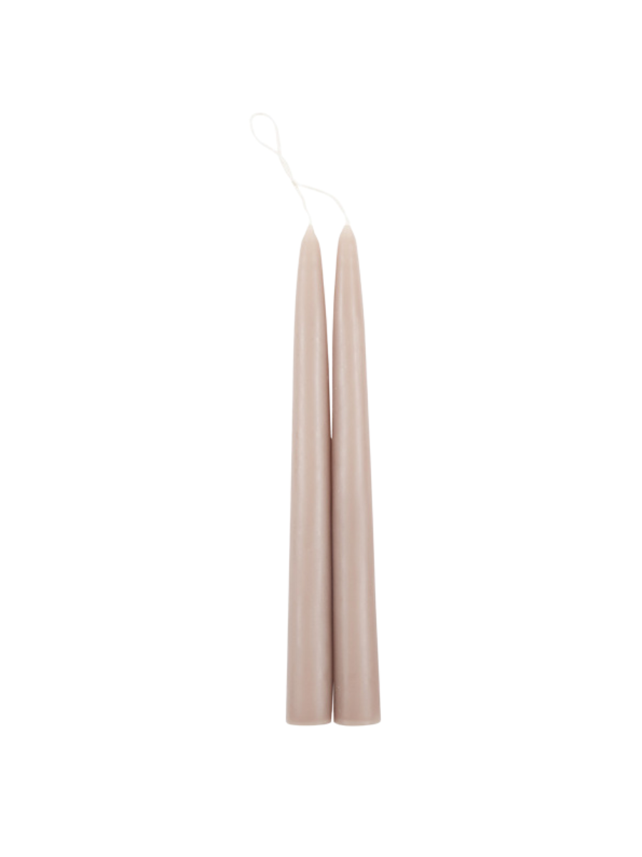 Greige Dipped Taper Candle