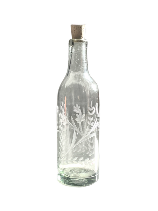 Hand-Etched Blown Bottle