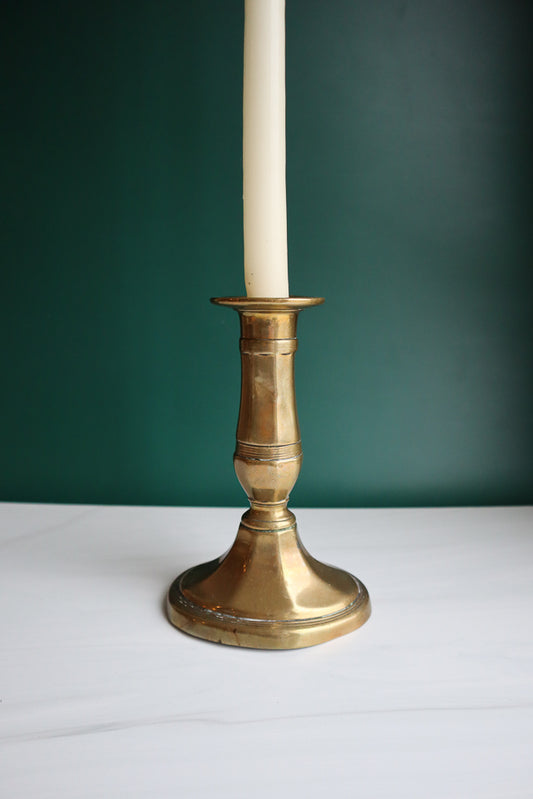 Vintage Oval Brass Candle Holders