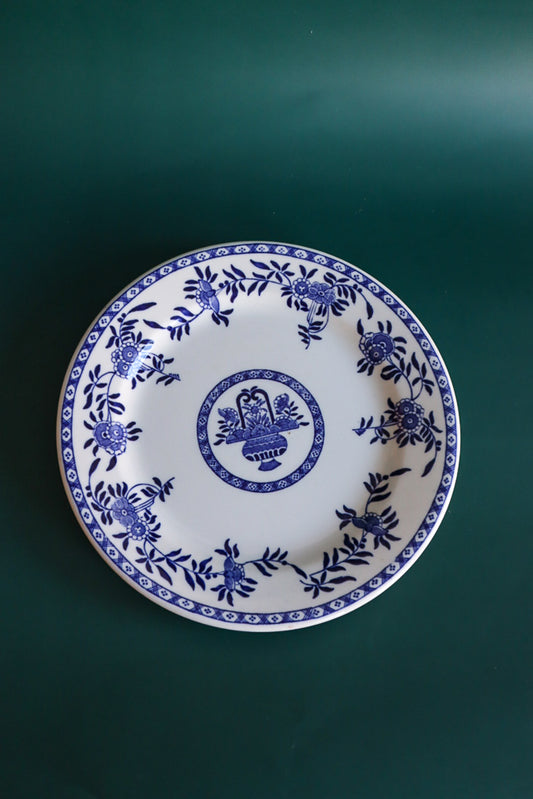 (Set of 4) Vintage Blue Floral Side Plates