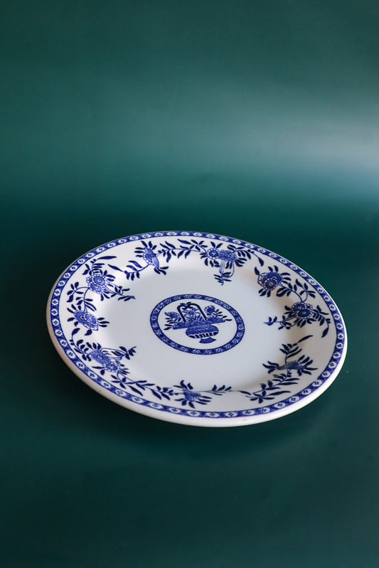 (Set of 4) Vintage Blue Floral Side Plates