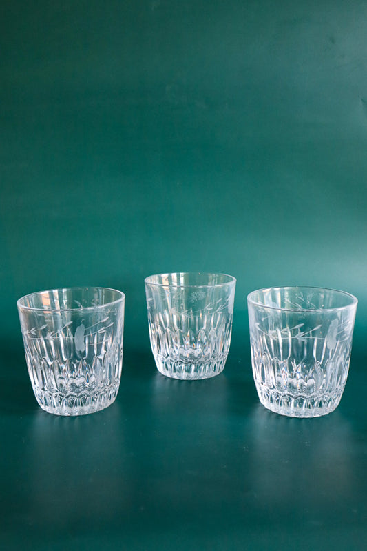 (Set of 2 and 3) Vintage Old Fashion Glasses