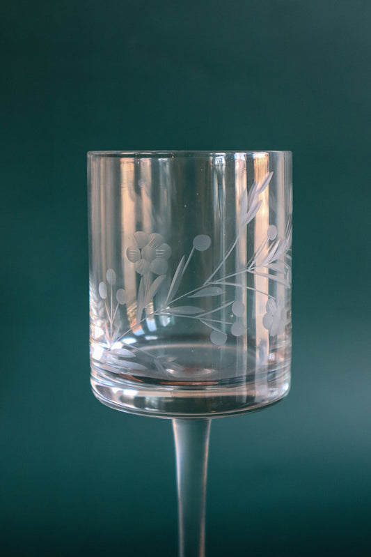 (Set of 2) Vintage Mid-Century Modern Wine Glasses