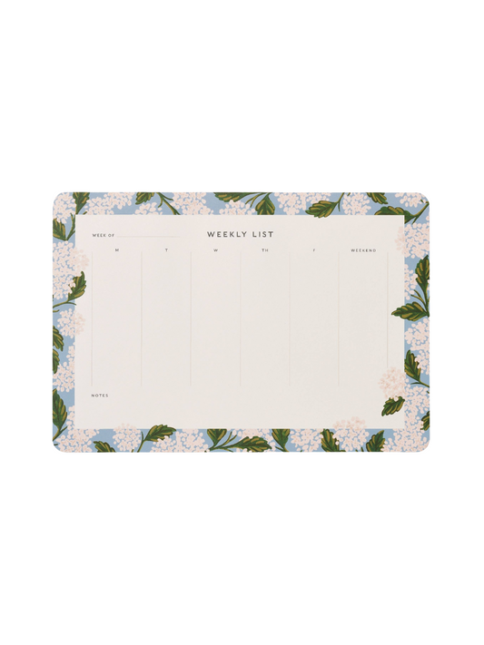 Hydrangea Weekly Desk Pad