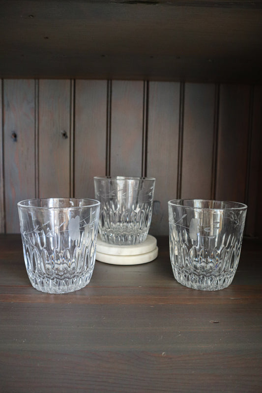 (Set of 2 and 3) Vintage Old Fashion Glasses