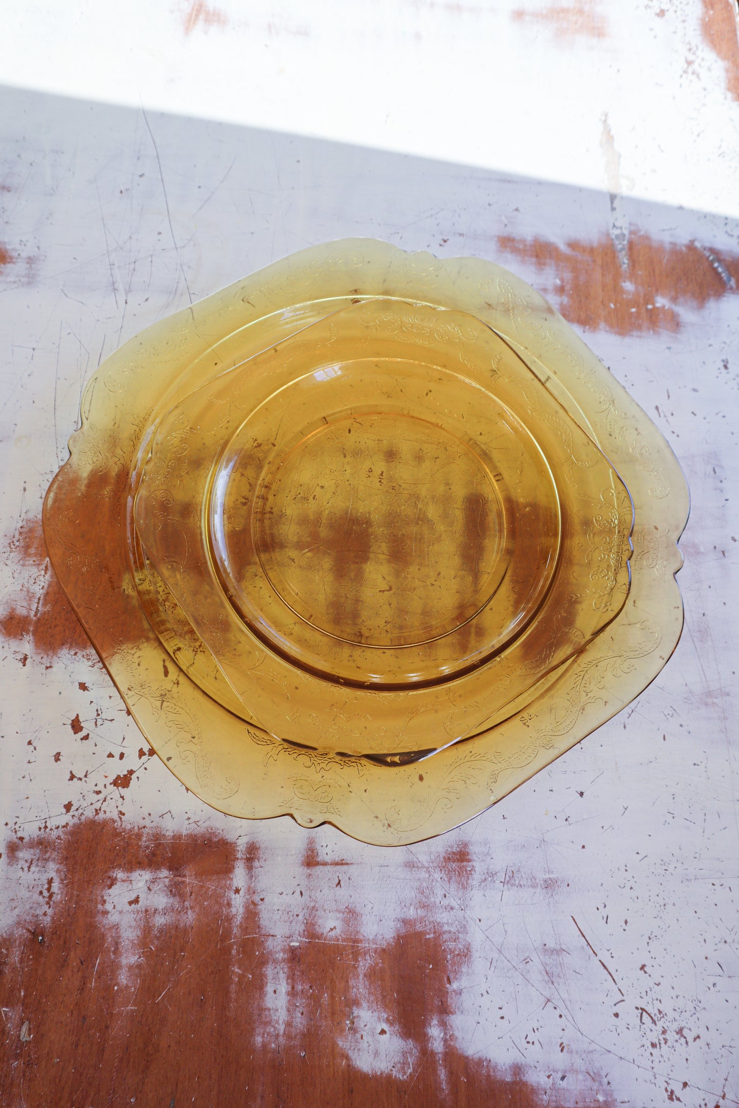 (Set of 6) Vintage Federal Madrid Depression Glass Salad Plates