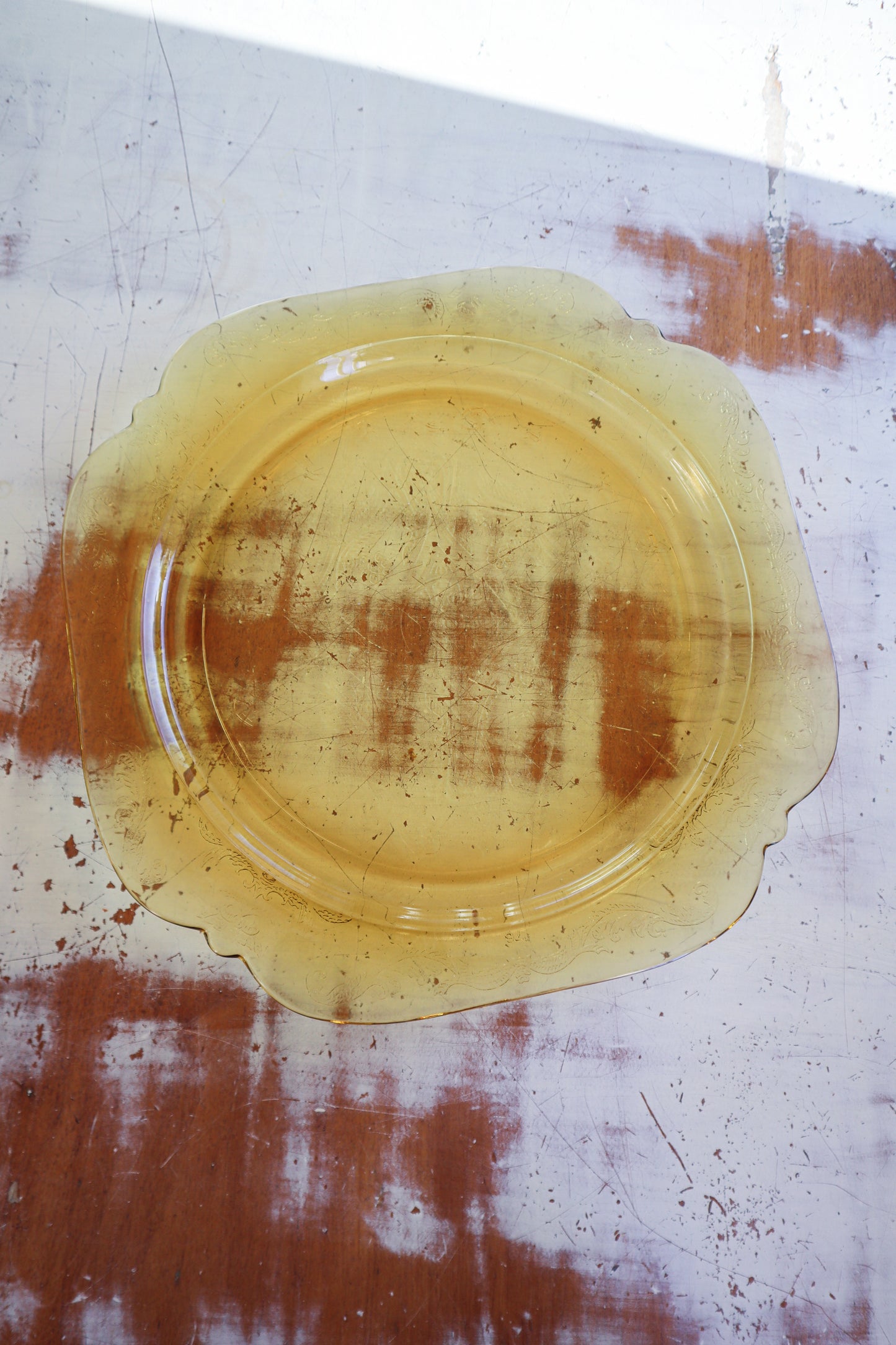 (Set of 6) Vintage Federal Madrid Depression Glass Dinner Plates