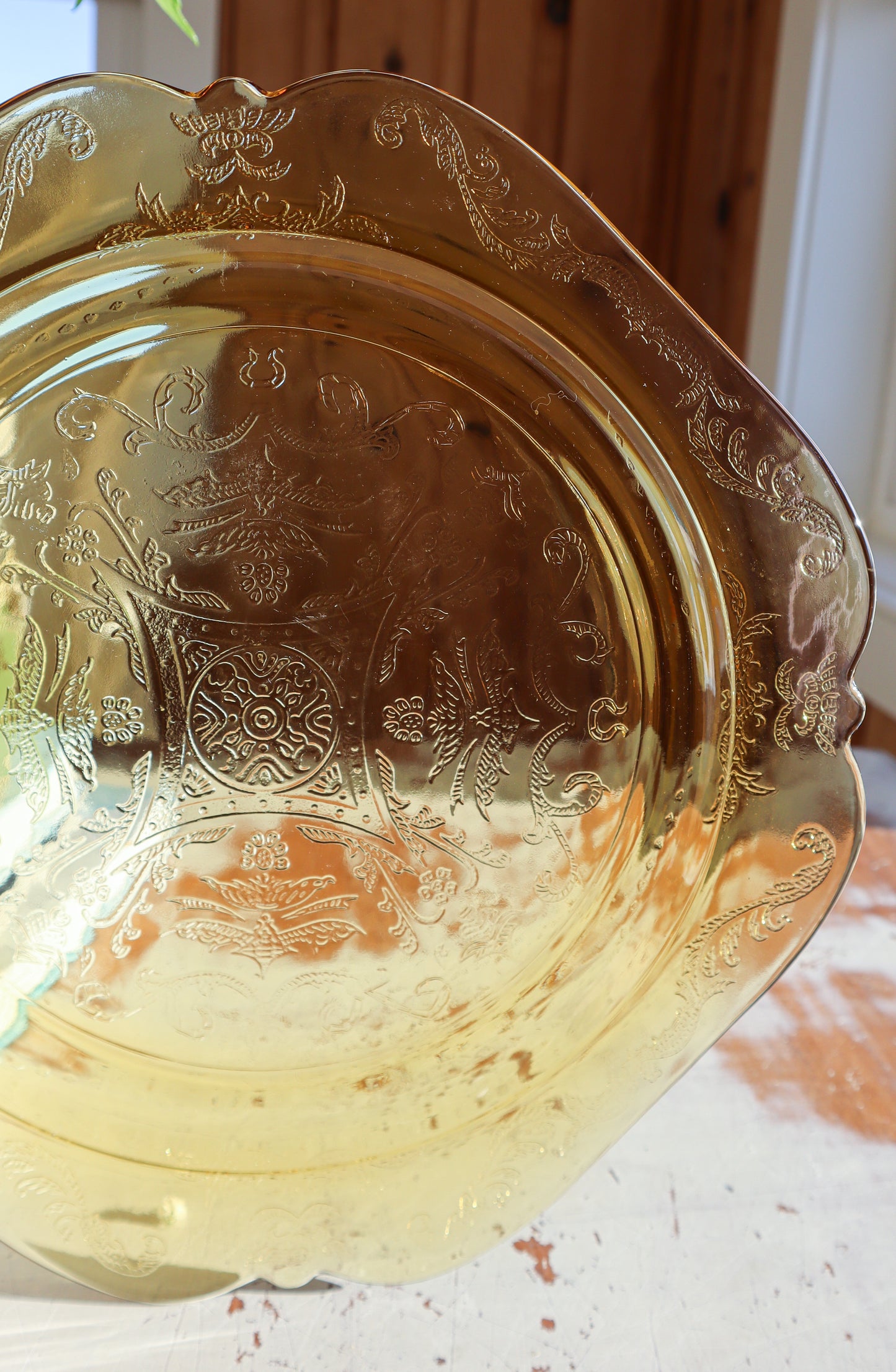 (Set of 6) Vintage Federal Madrid Depression Glass Dinner Plates