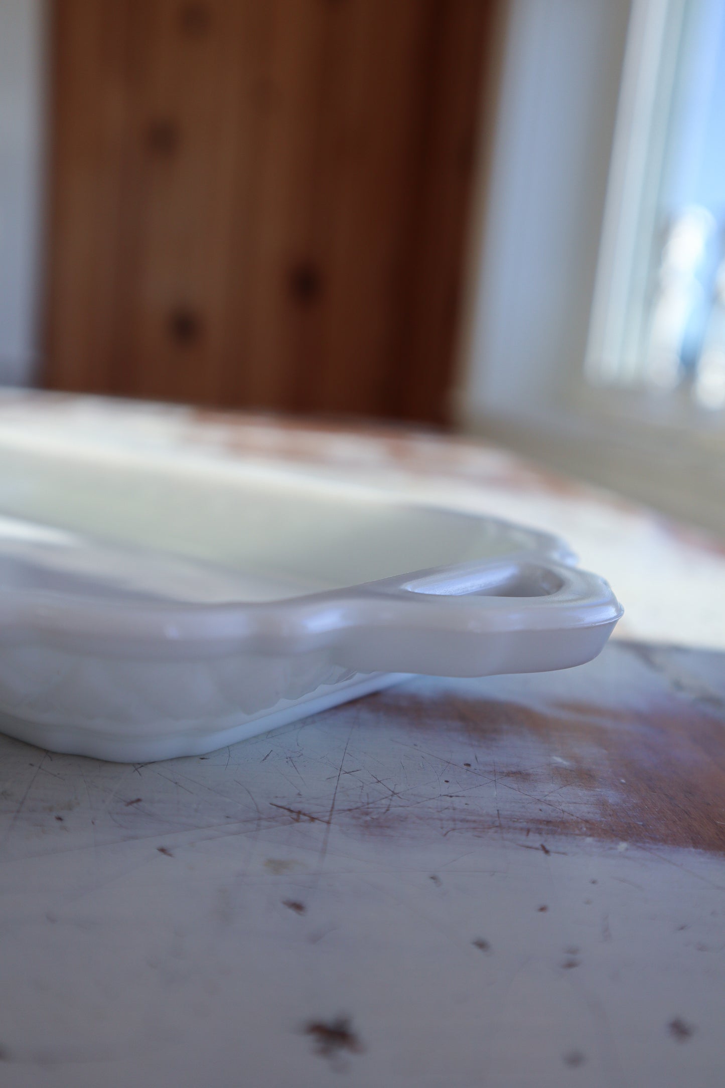 Vintage Fenton Glass White Tray