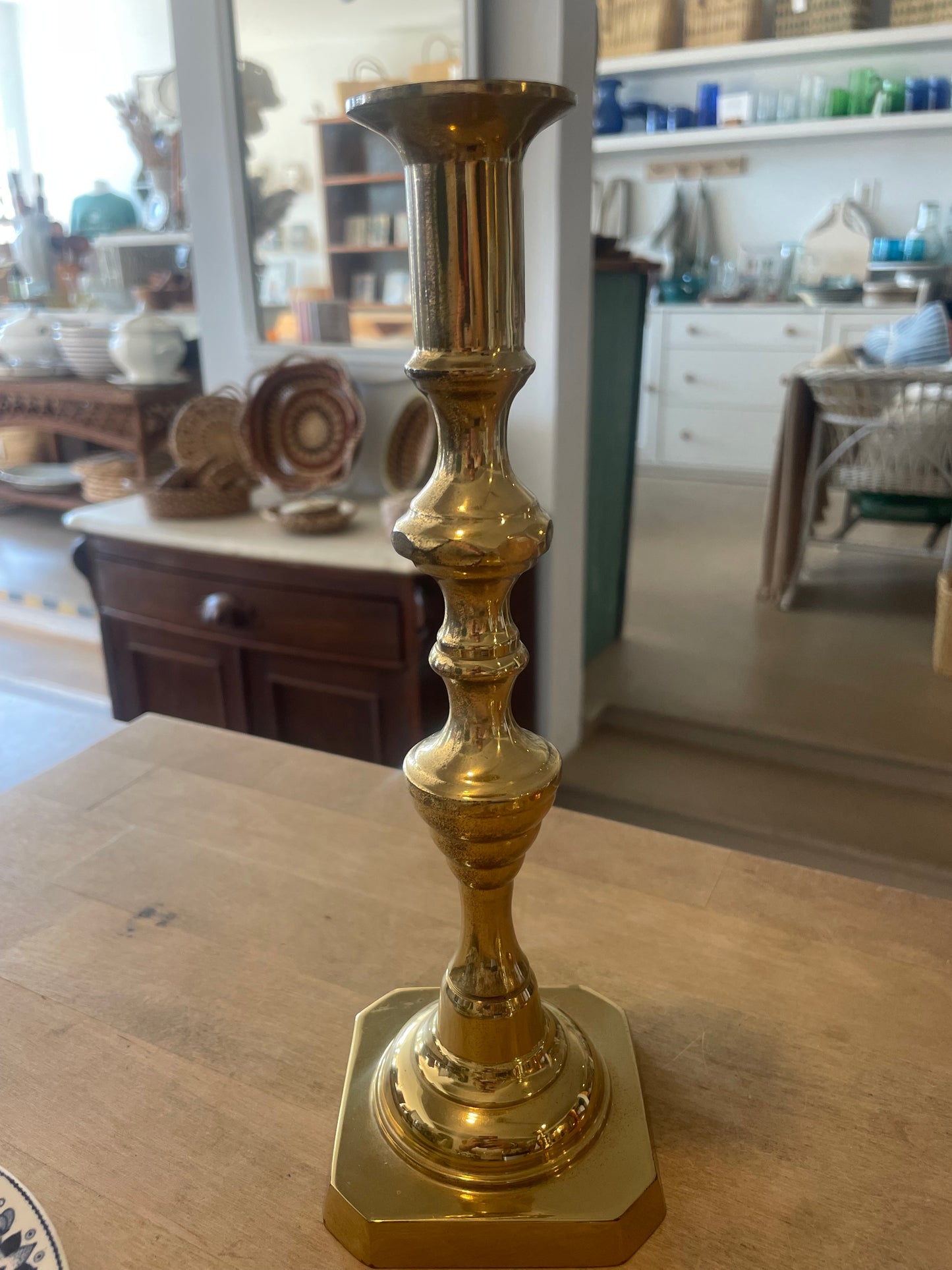 Vintage 10" Brass Candle Holder