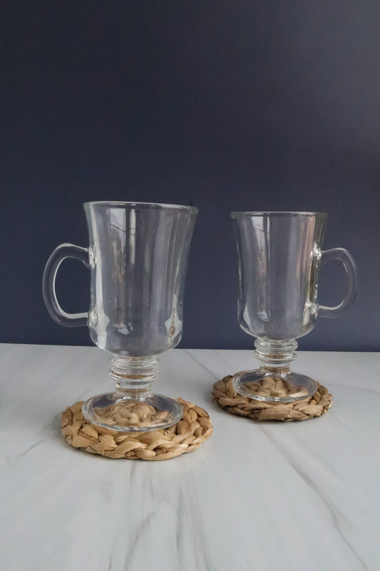 (Set of 2) Vintage Glass Mugs