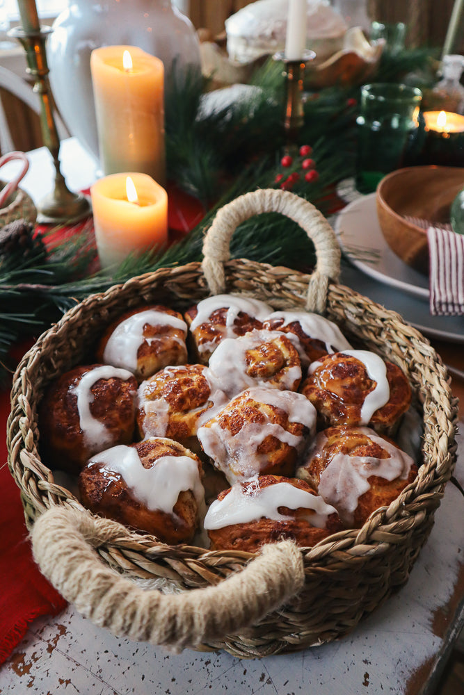 Flower Bread Warmer & Wicker Basket