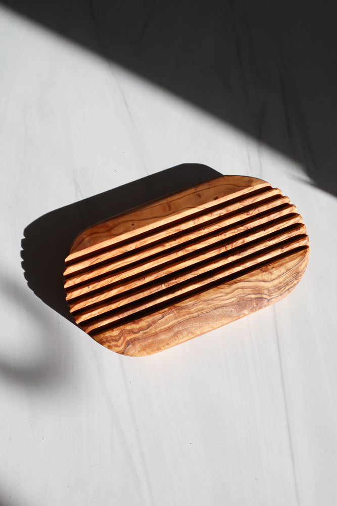 Olive Wood Oval Soap Dish