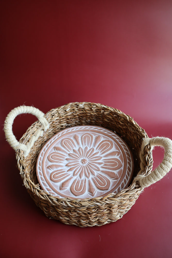 Flower Bread Warmer & Wicker Basket