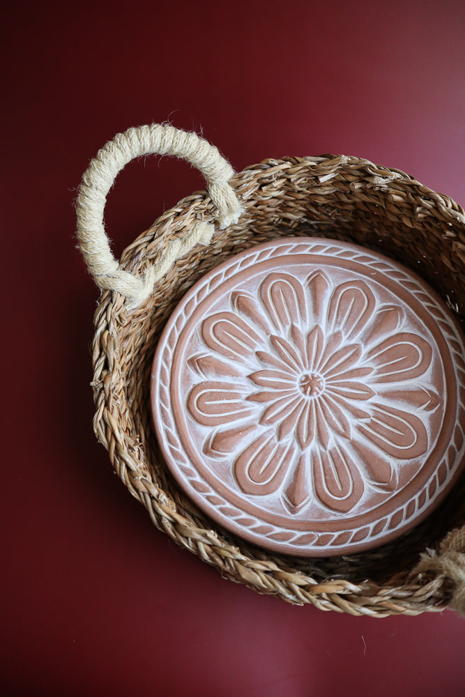 Flower Bread Warmer & Wicker Basket