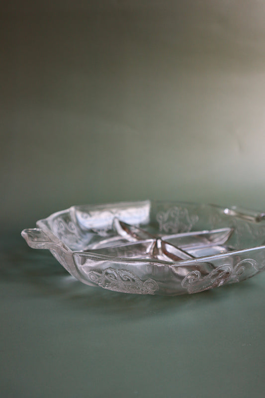 Vintage Etched Divided Dish