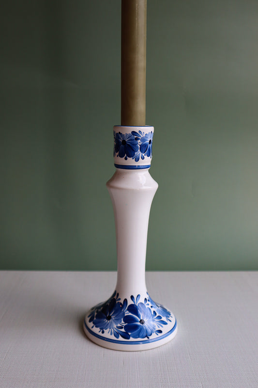 Vintage Blue & White Candlestick Holder