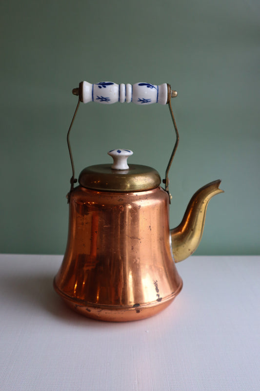 Vintage Tall Copper Tea Kettle