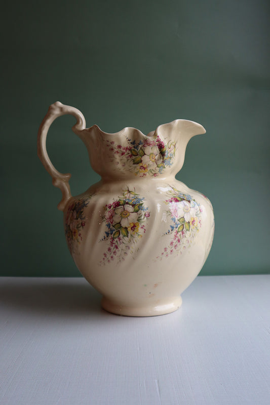 Vintage Ceramic Floral Water Pitcher