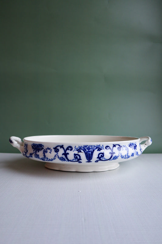 Vintage Denton Blue & White Serving Bowl