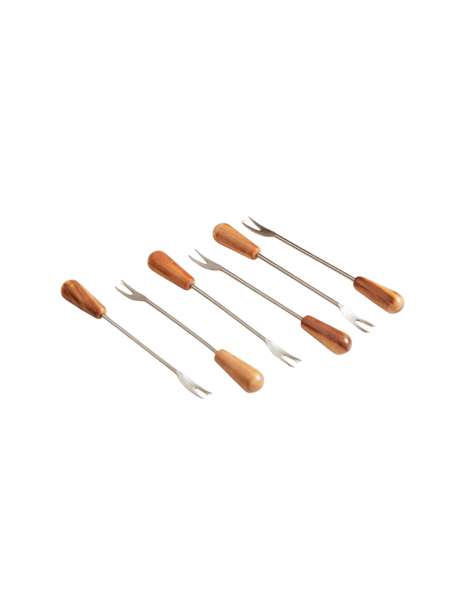 Italian Olive Wood Aperitivo Forks - Set of 6 Forks – The Dune Market