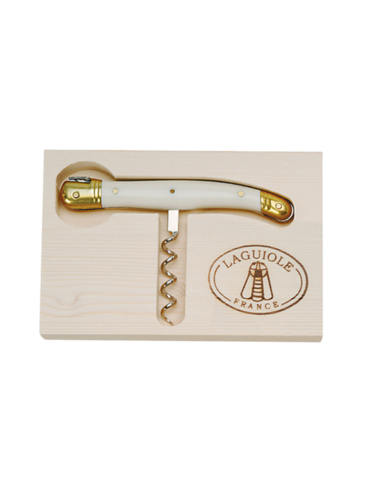 Jean Dubost Corkscrew with Ivory Colored Handle in a Box