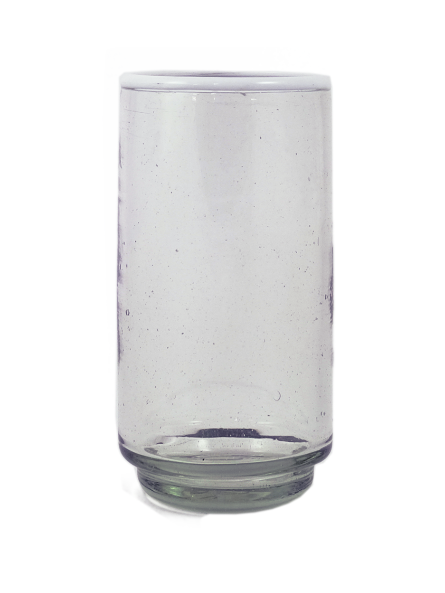 Large White Rim Stacking Glass