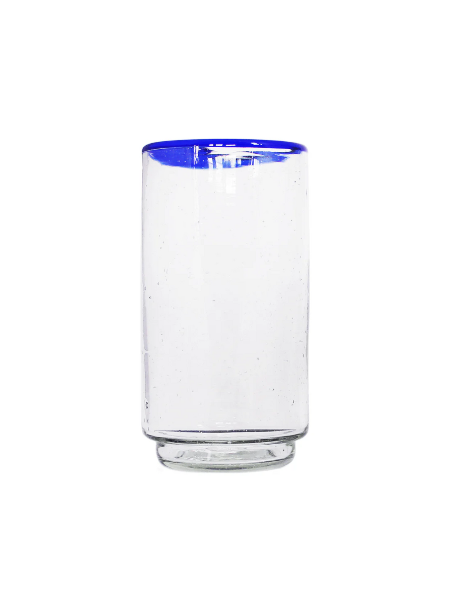 Large Blue Rim Stacking Glass