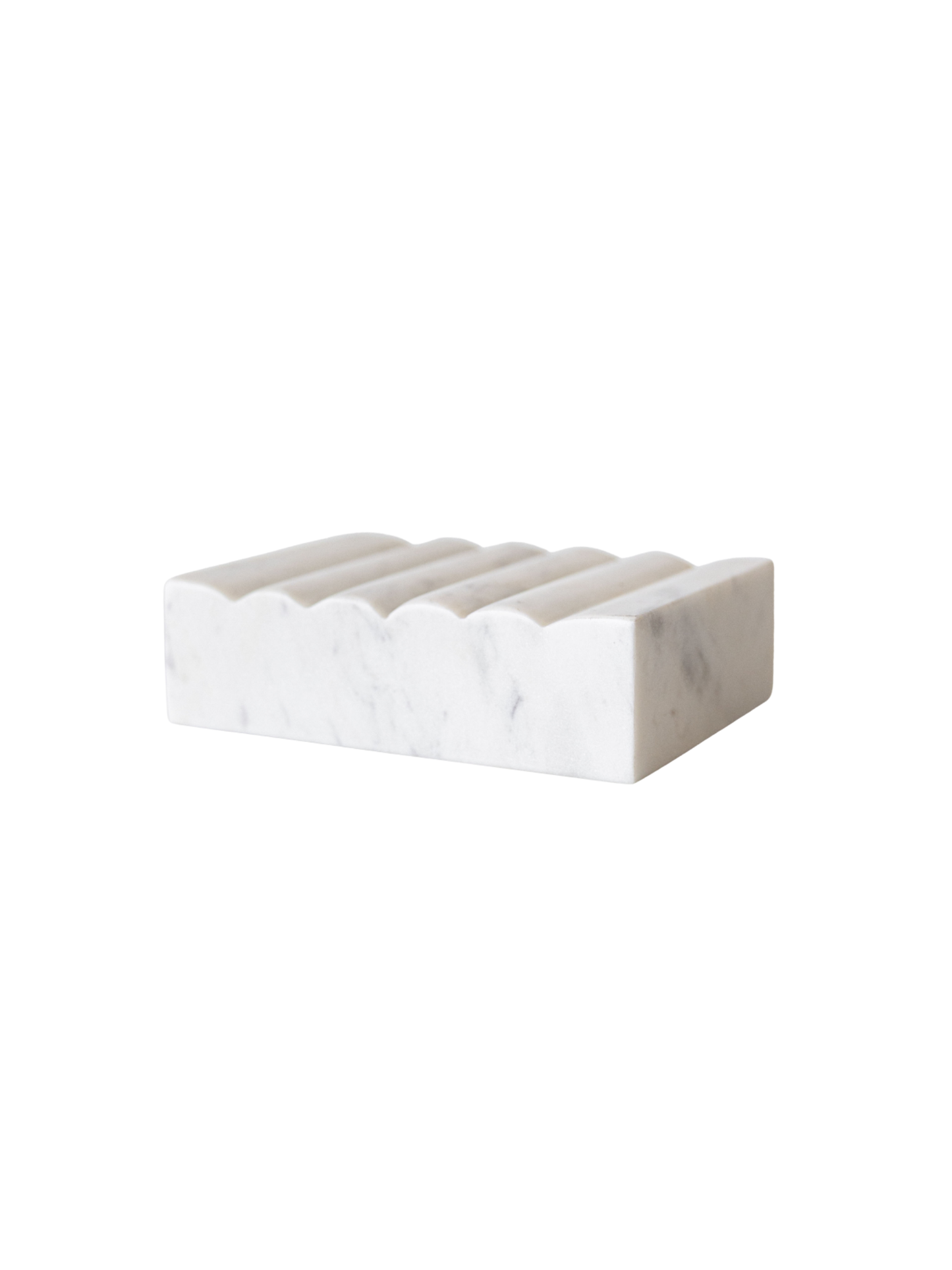 White Scalloped Marble Soap Dish