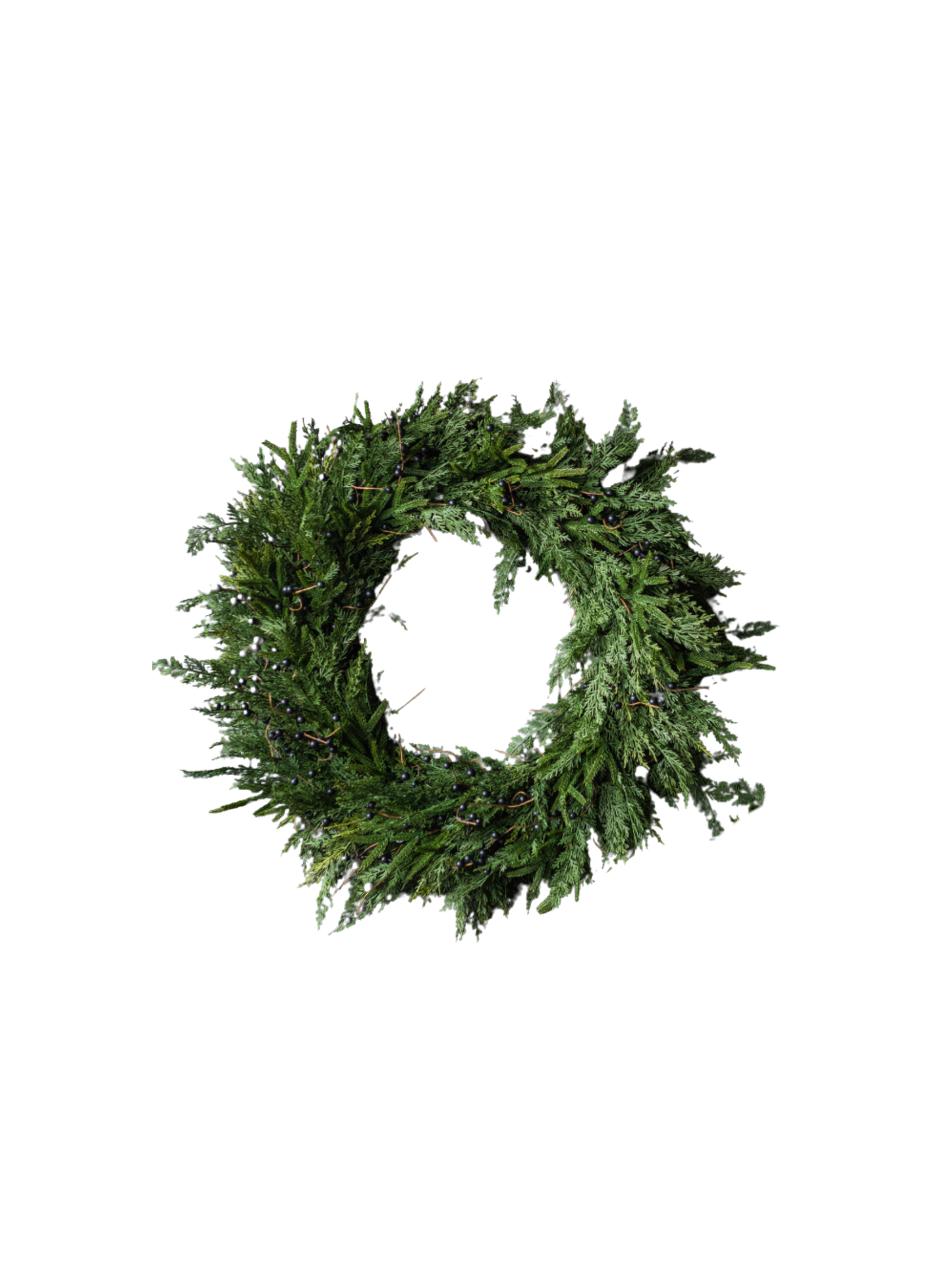 Navy Plum Berry Norfolk Cypress Real Touch Wreath