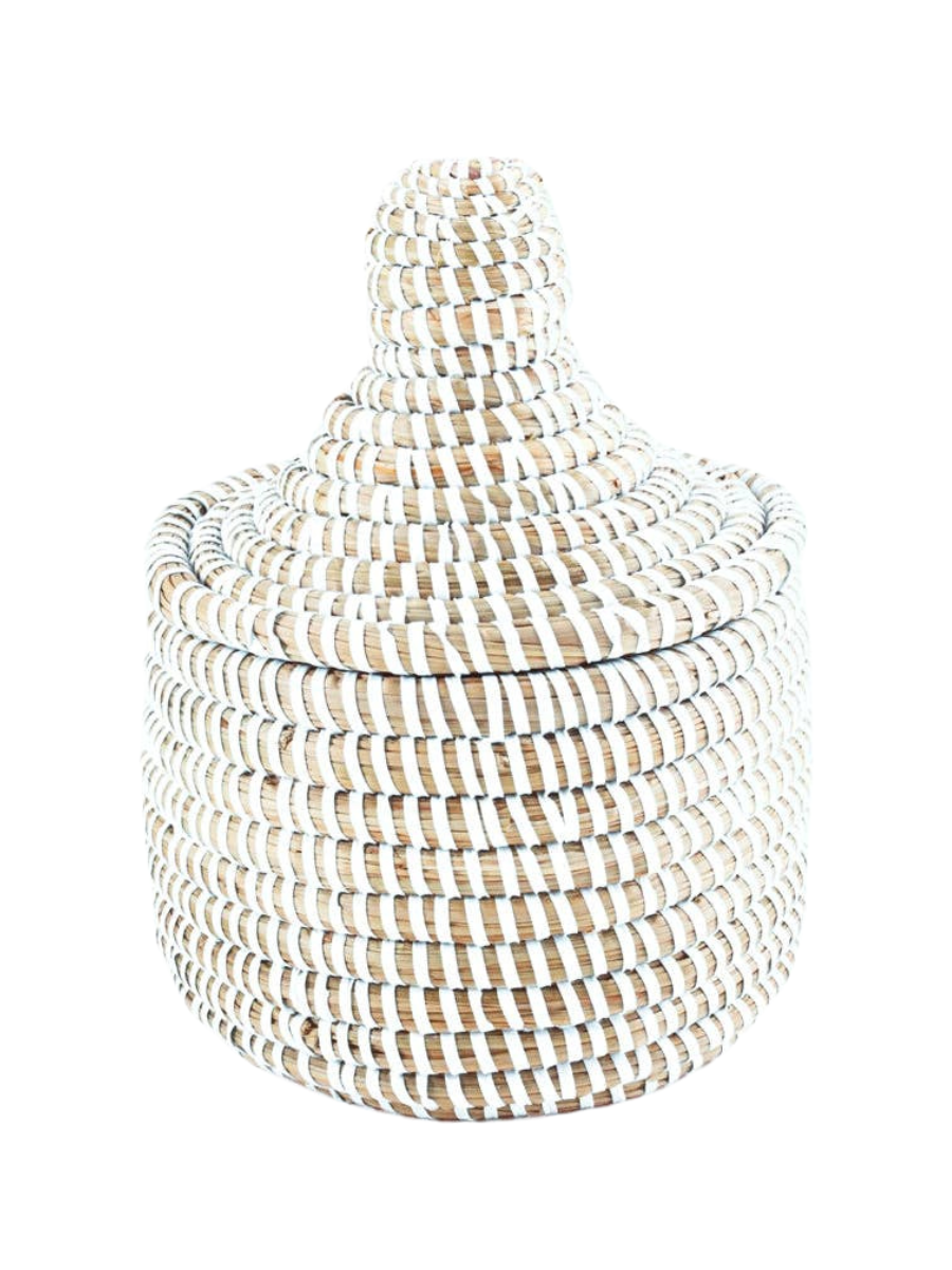 Miniature White Warming Basket