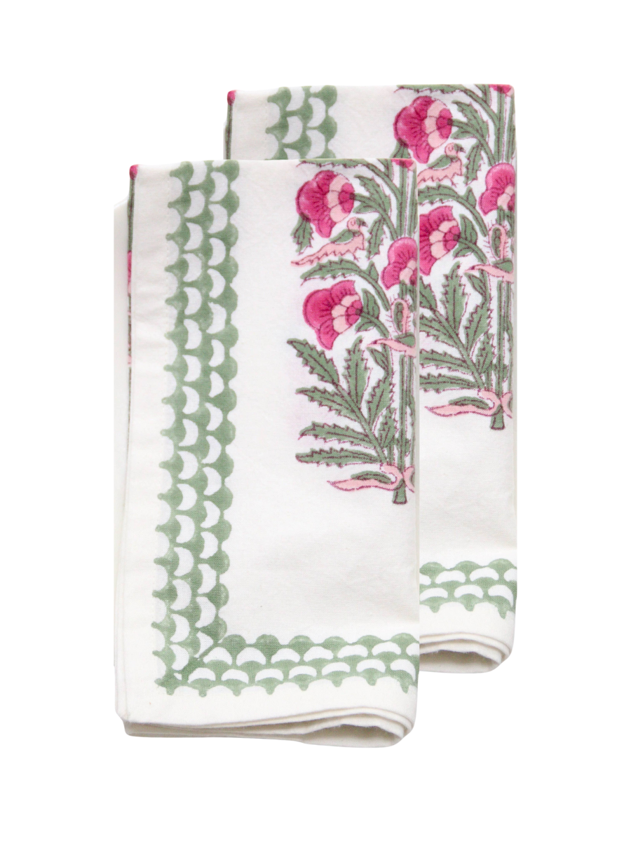 Nightingale Carmine Napkins (Set of 4)