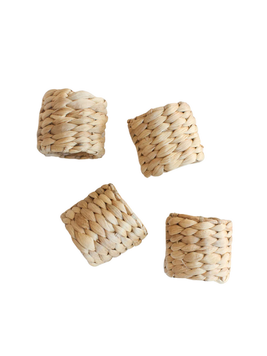 (Set of 4) Water Hyacinth Napkin Rings