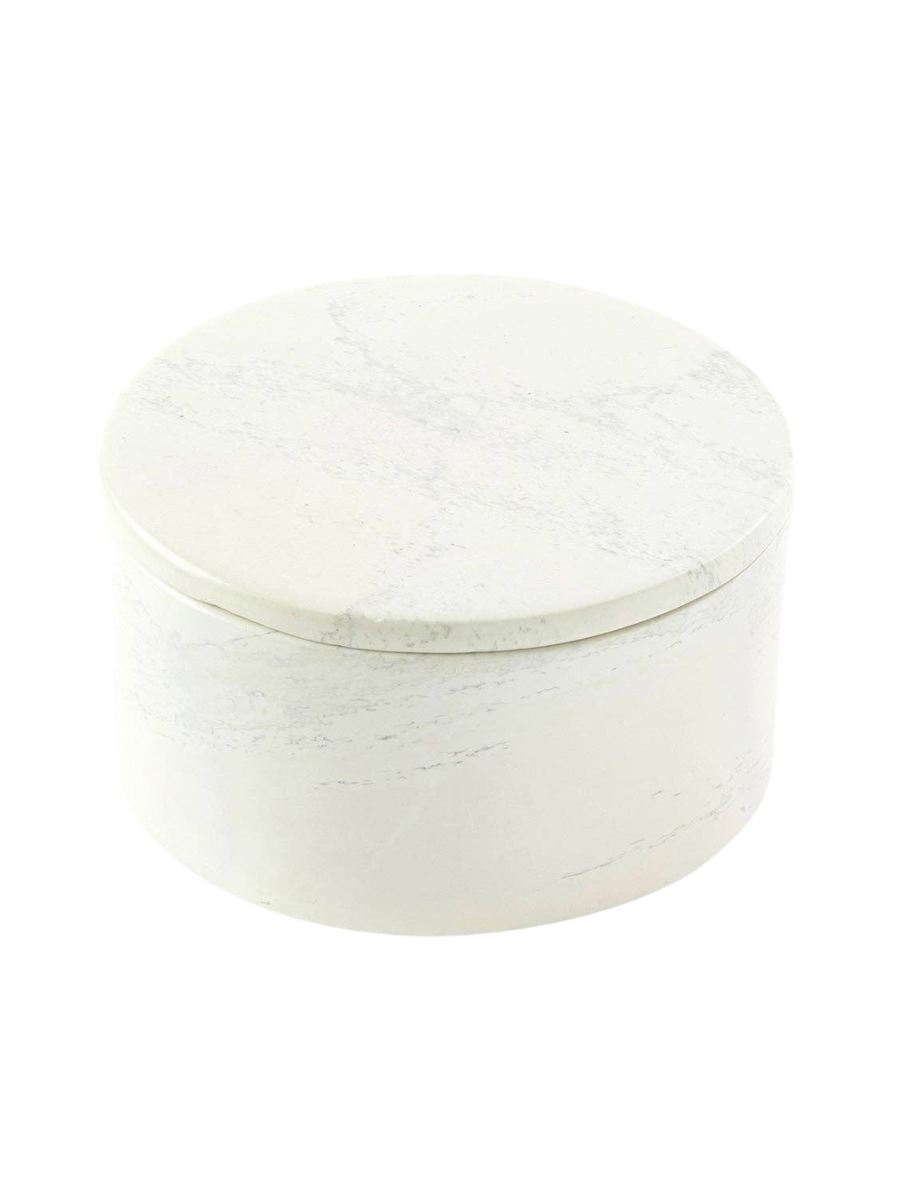 Natural Soapstone Round Storage Box