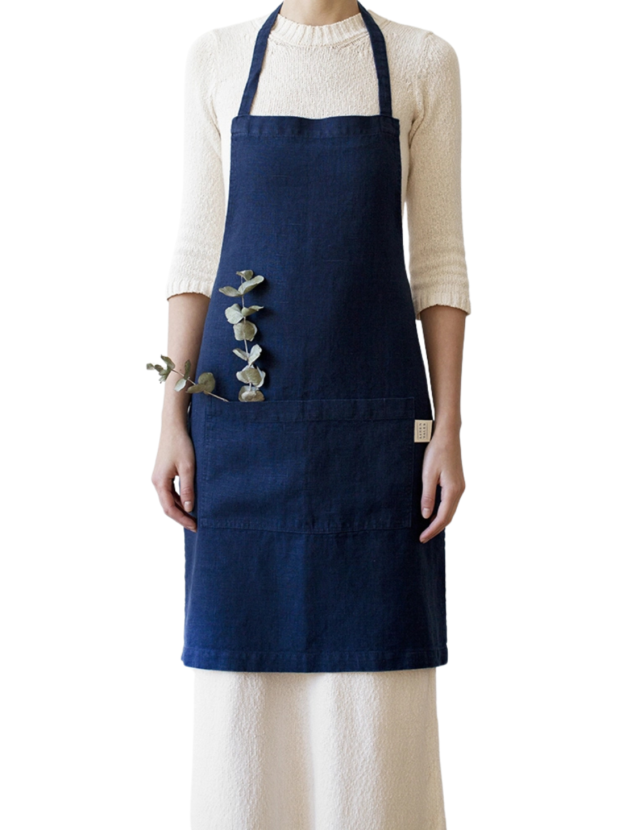 Navy European Linen Apron