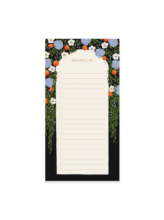 Orange Blooms Grocery Notepad