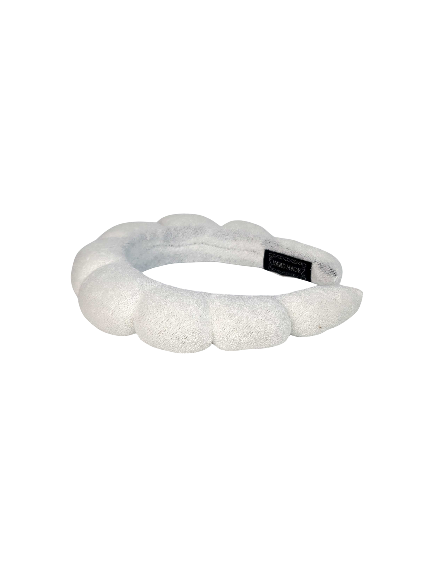White Serene Oasis Terry Cloth Bubble Spa Headband