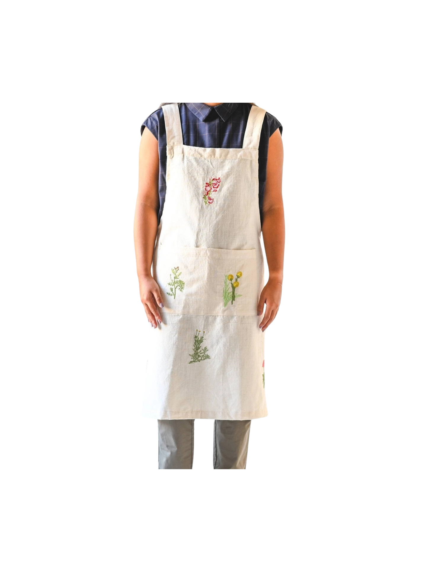 Botanical Embroidered Apron